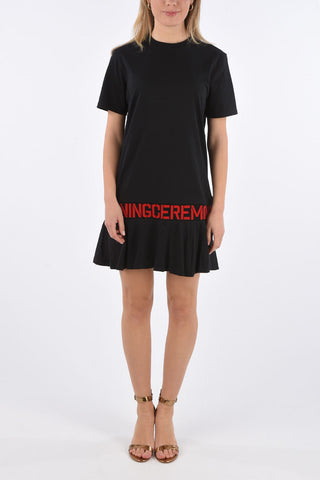embroidered logo above knee tee dress