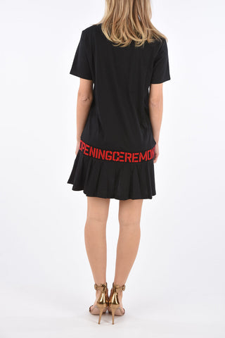 embroidered logo above knee tee dress