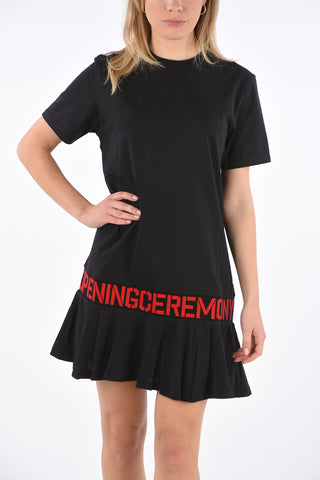 embroidered logo above knee tee dress