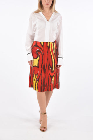 Silk RASPBERRY Skirt with Zip Closure