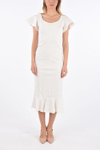 short sleeve midi sheath dress