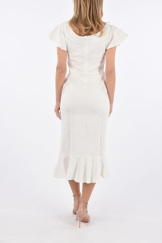 short sleeve midi sheath dress