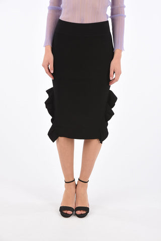 knee lenght side flounce skirt