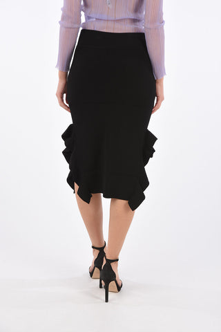 knee lenght side flounce skirt