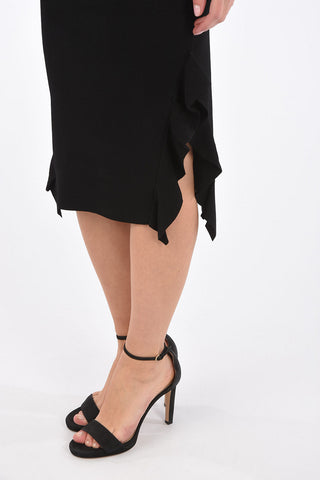 knee lenght side flounce skirt
