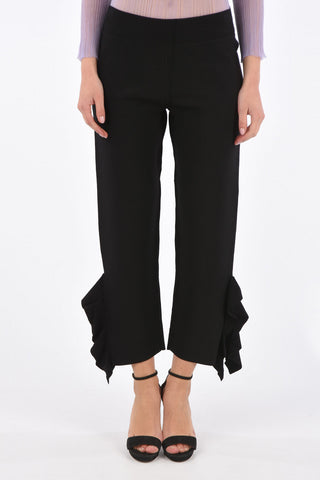 Flounce Hem Cropped Pants