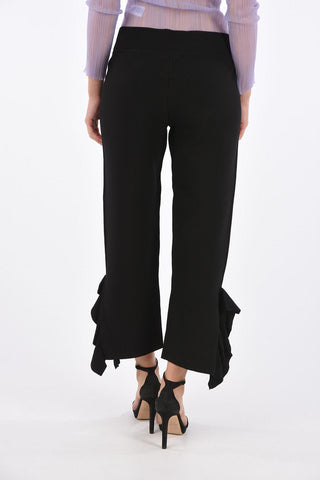 Flounce Hem Cropped Pants
