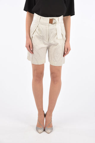 Crinkled Shorts with Belt