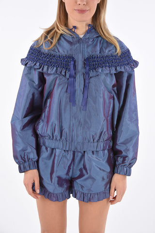 Hooded Ruffled Jacket
