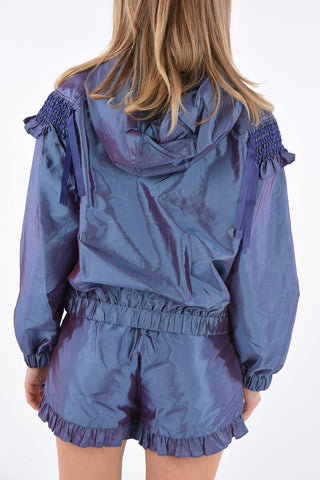 Hooded Ruffled Jacket