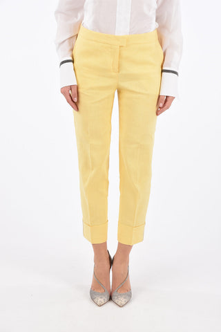 Cropped DERUTA Pants with Jewel Ankle Details