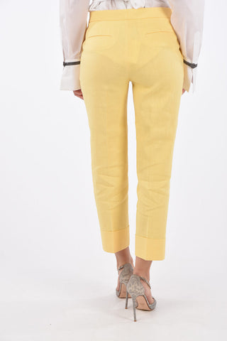 Cropped DERUTA Pants with Jewel Ankle Details