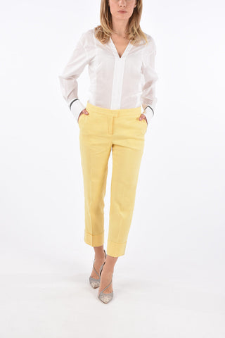 Cropped DERUTA Pants with Jewel Ankle Details