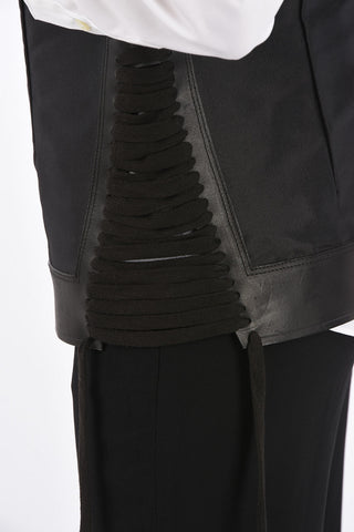 VICIOUS Silk Sleeveless BREASTPLATE Jacket with Leather Details