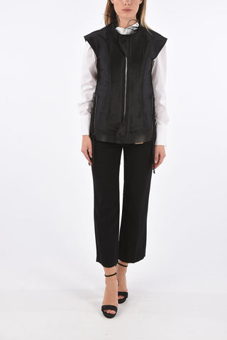 VICIOUS Silk Sleeveless BREASTPLATE Jacket with Leather Details