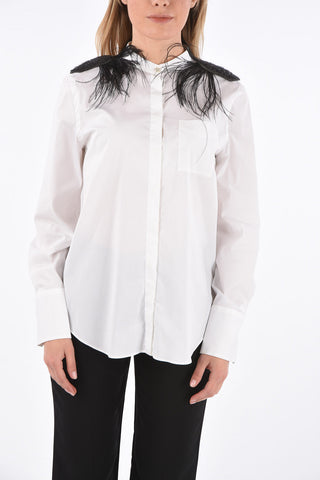 Shirt with Ostrich Feather Application