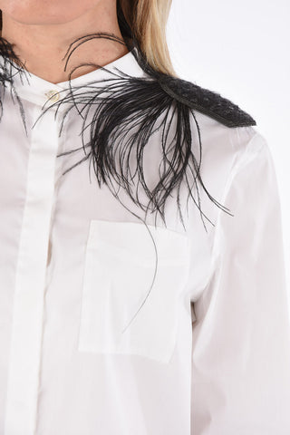Shirt with Ostrich Feather Application