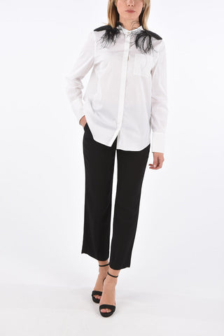Shirt with Ostrich Feather Application