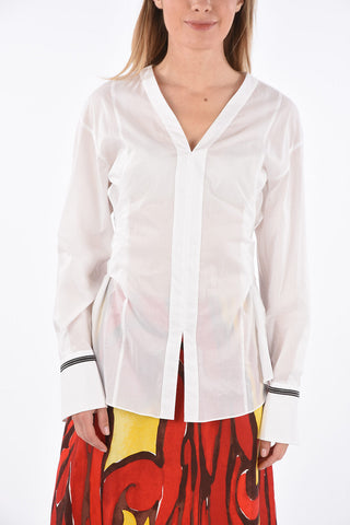 Blouse with Back Bow and Jewel Cuffs