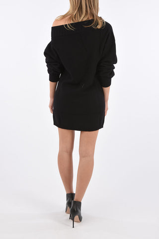 knit off-shoulder above knee dress