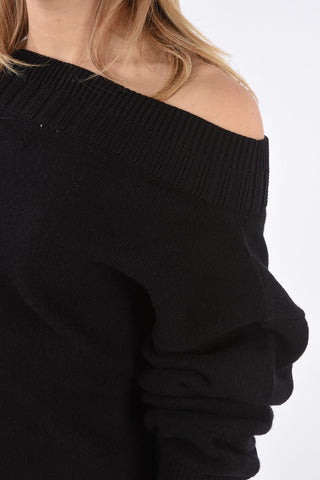 knit off-shoulder above knee dress