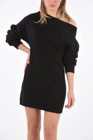 knit off-shoulder above knee dress