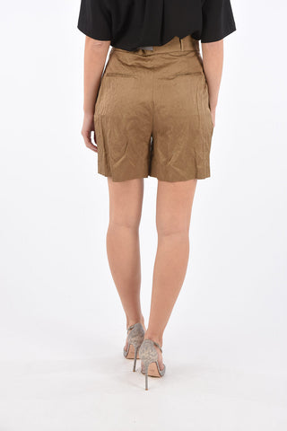 Crinkled Shorts with Belt