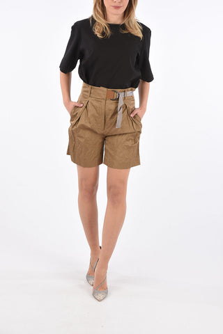 Crinkled Shorts with Belt