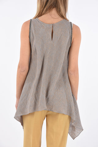 Sleveless Asymmetrical Blouse