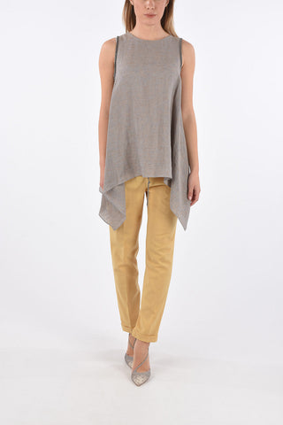 Blusa Asimmetrica Senza Maniche 