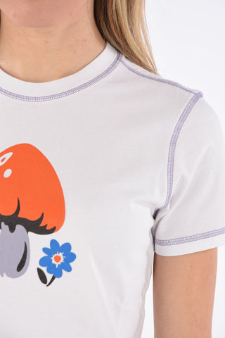 Mushroom Print Crewneck T-Shirt