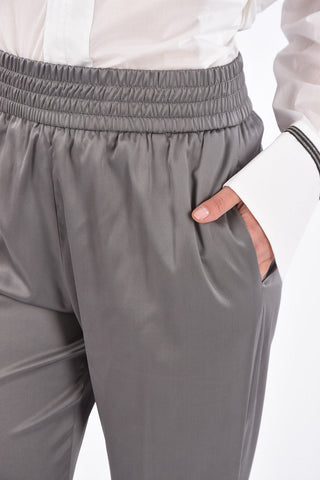 Stretch Silk Jetted Pocket Joggers