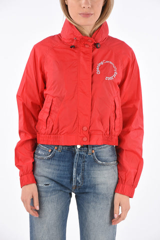 Embroidered Logo Cropped Jacket