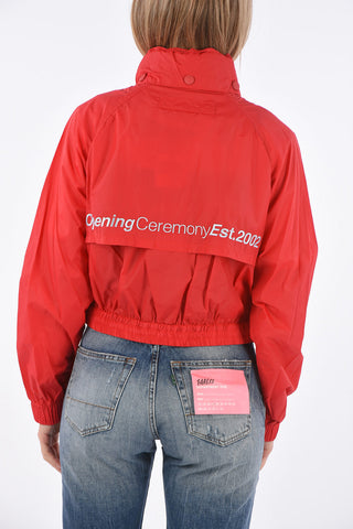 Embroidered Logo Cropped Jacket