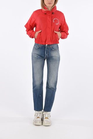Embroidered Logo Cropped Jacket