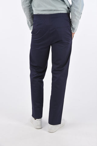 Pantaloni Dritti in Cotone con Elastico in Vita