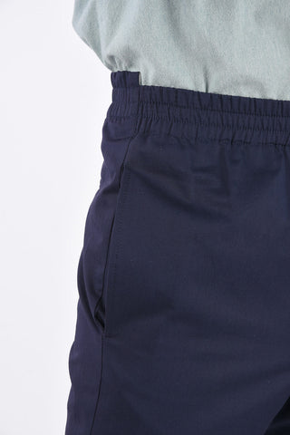 Pantaloni Dritti in Cotone con Elastico in Vita