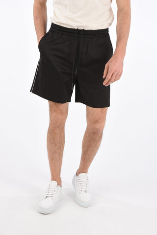 Running Shorts in Cotone con Tasche a Filo