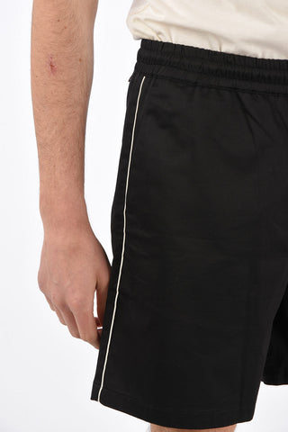 Running Shorts in Cotone con Tasche a Filo