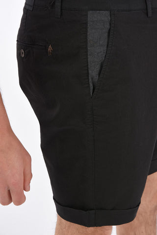 Stretch Cotton Cuffed Hem Shorts
