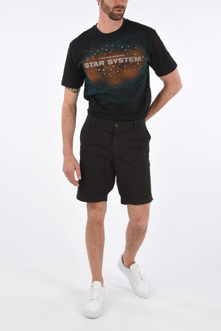 Stretch Cotton Cuffed Hem Shorts