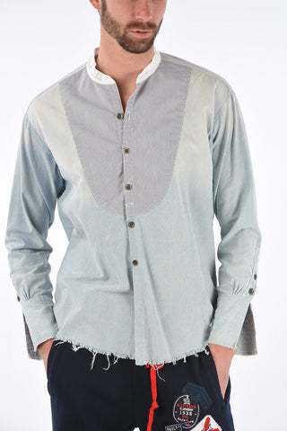 Distressed Pin Tuck Shirt