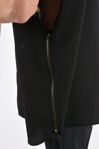 Maxi Camicia Oversize con Maniche a Contrasto