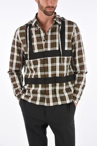 Tartan Printed HARNESS Jetted Pocket Shirt with Hood