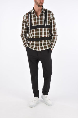Tartan Printed HARNESS Jetted Pocket Shirt with Hood