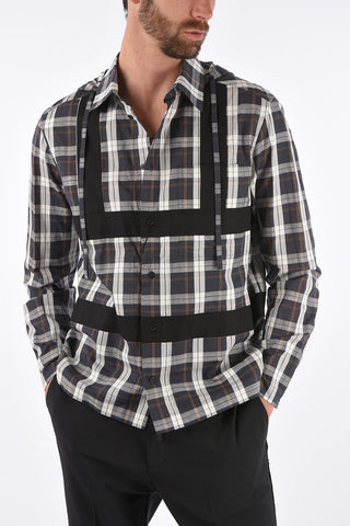 Tartan Printed HARNESS Jetted Pocket Shirt with Hood