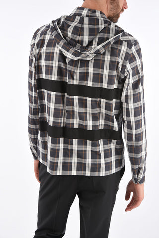 Tartan Printed HARNESS Jetted Pocket Shirt with Hood