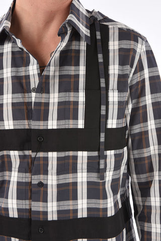 Tartan Printed HARNESS Jetted Pocket Shirt with Hood