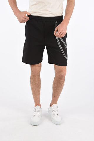 Cotton Shorts with Chain Embroidery