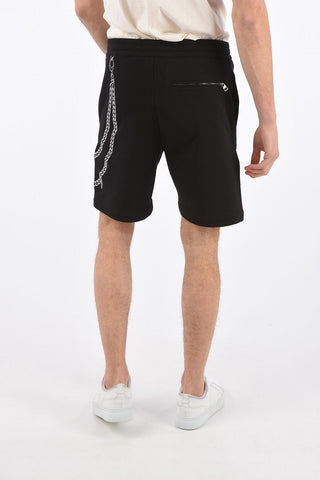 Cotton Shorts with Chain Embroidery